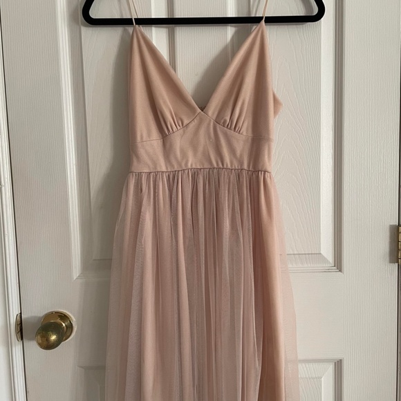 Cream Princess Dress with Glitter Tulle Overlay - Picture 8 of 10